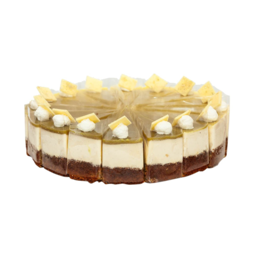Torta ZELENÁ ROZPRÁVKA S MALINOU 1350g/16 porcií, predrezaná, samostatne balená