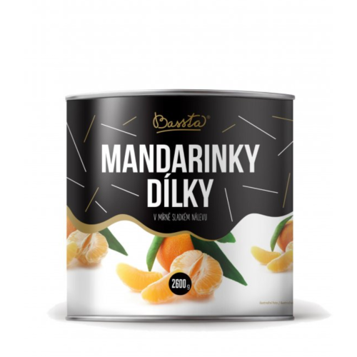 Mandarinky dieliky 2600g/PP 1500g,konzerva
