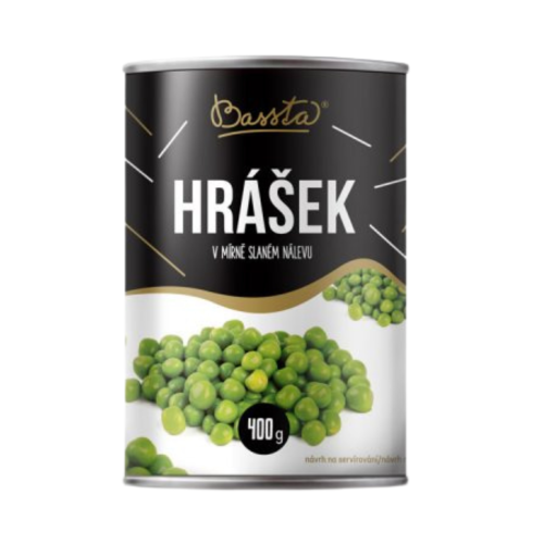 Hrášok v mierne slanom náleve Bassta, EO 400/240g
