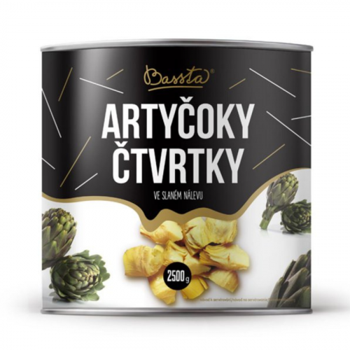 Artičoky štvrťky v slanom náleve 2500g/1550g