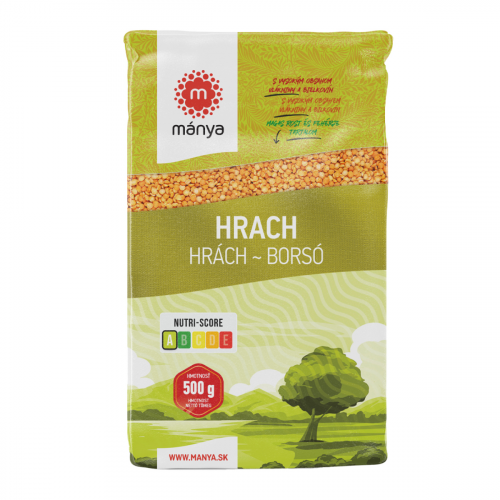 Hrach lúpaný polený žltý, 500g